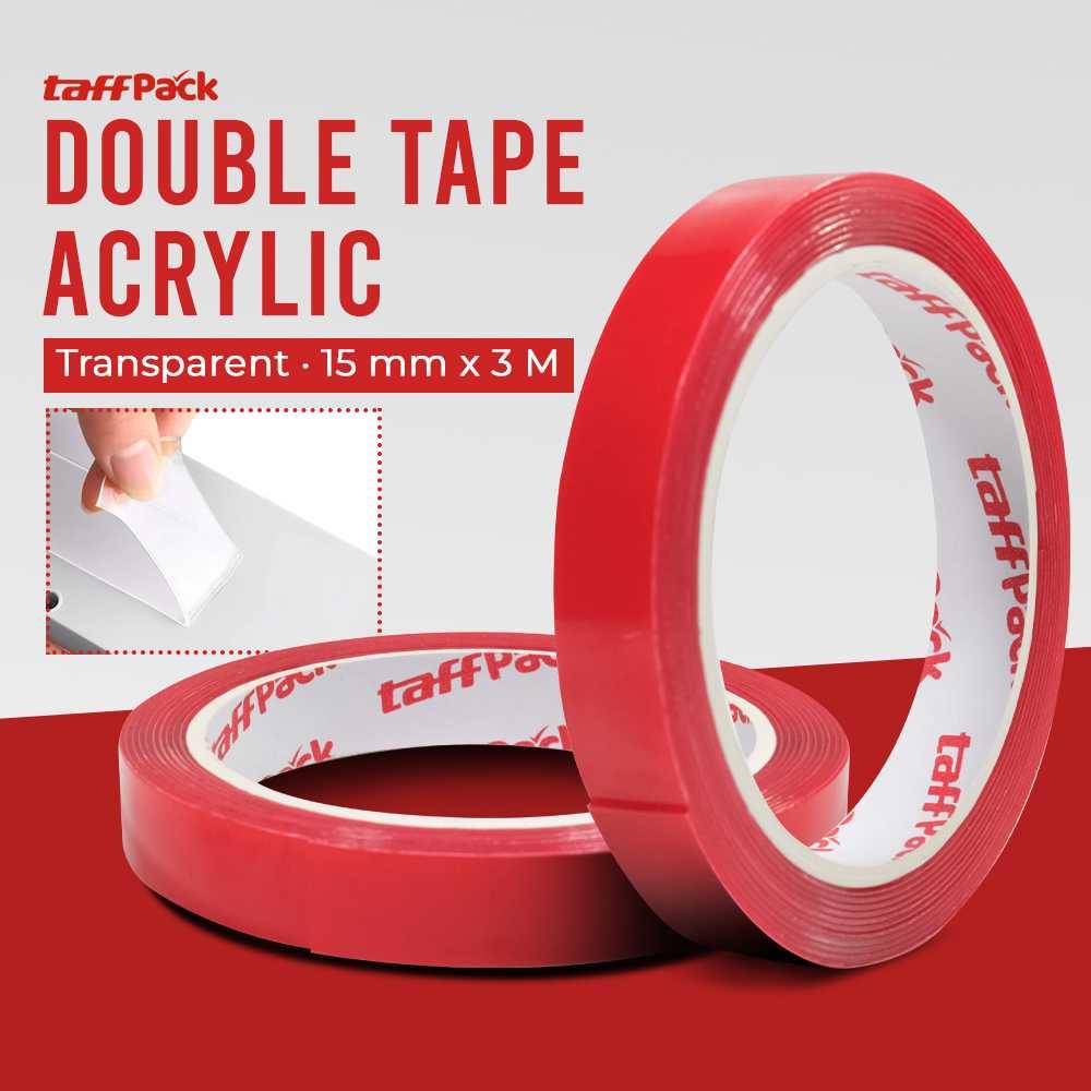 TaffPACK Double Tape Acrylic Adhesive - Perekat Kuat, Tahan Suhu & Air, Transparan