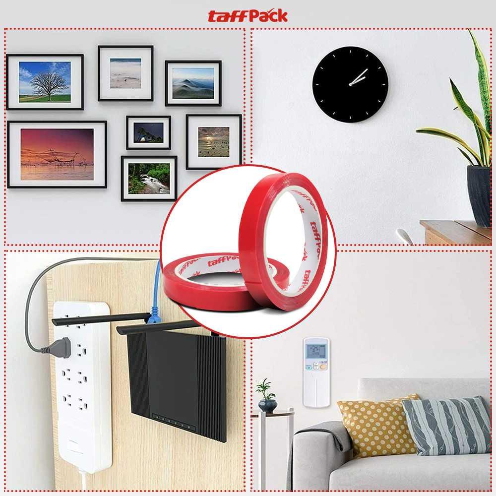 TaffPACK Double Tape Acrylic Adhesive - Perekat Kuat, Tahan Suhu & Air, Transparan