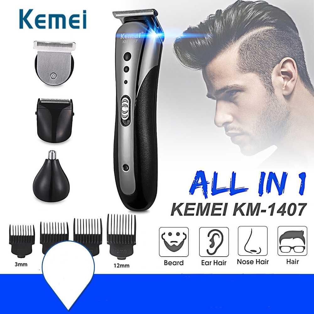 Kemei Alat Cukur Rambut Elektrik Hair Trimmer Rechargeable - Efisien dan Mudah, Penampilan Rapi - KM-1407