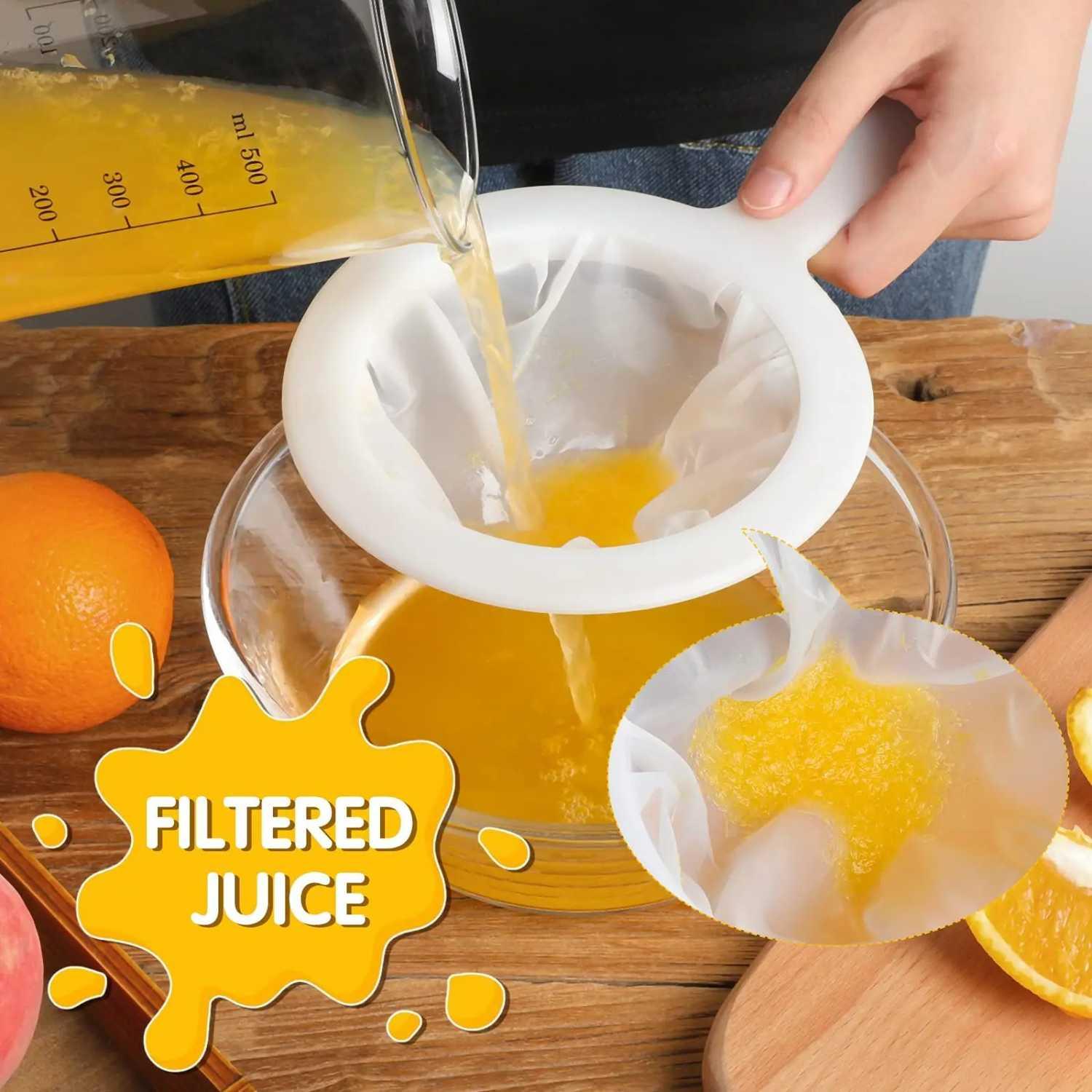TaffHOME Alat Saringan Makanan Minuman Nylon Mesh Ampas Bebas, Bahan Berkualitas