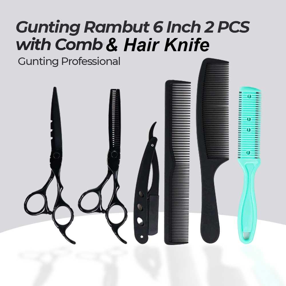 KNIFEZER Set Gunting Rambut Salon 8in1 Potong Rambut dengan Presisi, Stylish dan Praktis