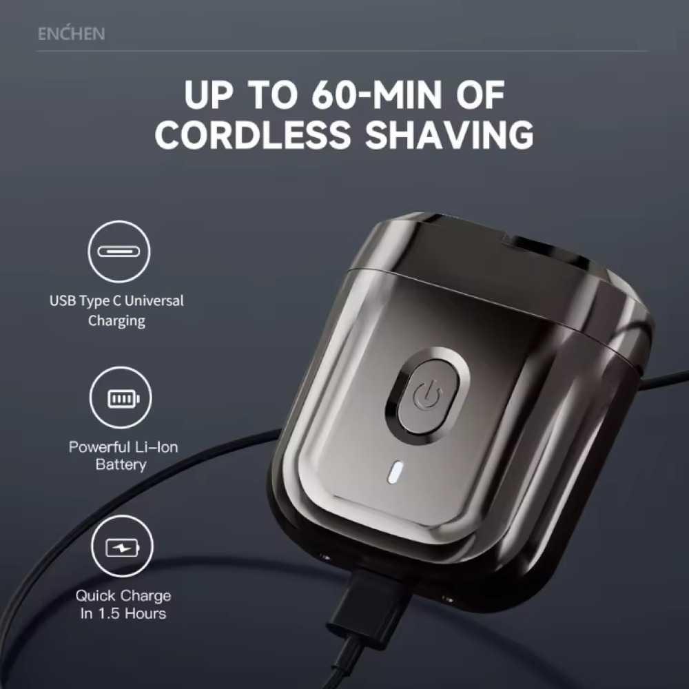 ENCHEN Alat Cukur Elektrik 2D Electric Shaver Cukur Tanpa Lecet, Hemat Waktu, Proteksi Tahan Air