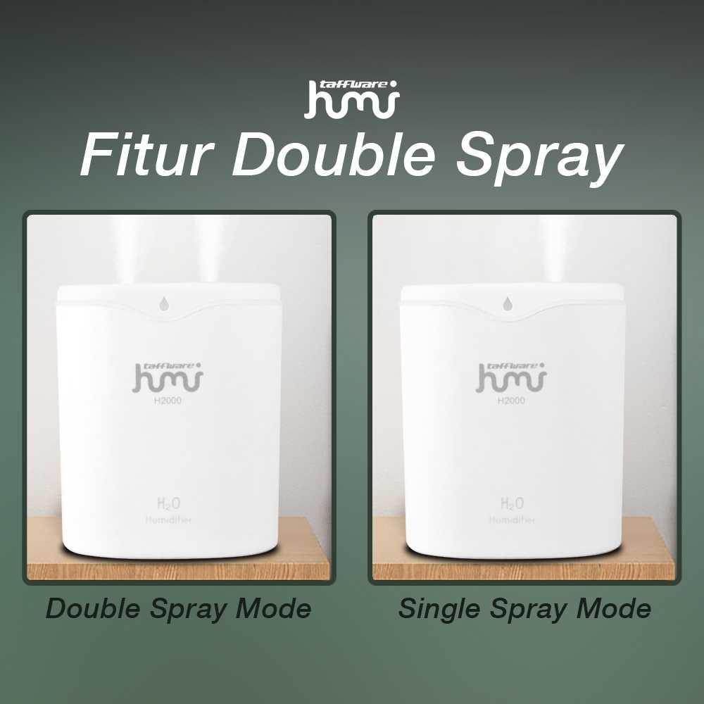Taffware HUMI Air Humidifier Ultrasonic Aroma Diffuser Menjaga Kelembapan Ruangan, Tanpa Suara Berisik, Desain Modern