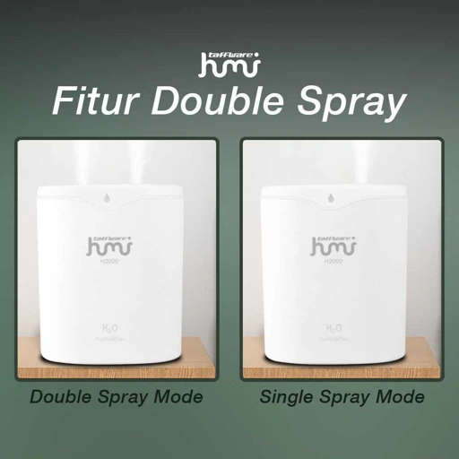Taffware HUMI Air Humidifier Ultrasonic Aroma Diffuser Menjaga Kelembapan Ruangan, Tanpa Suara Berisik, Desain Modern