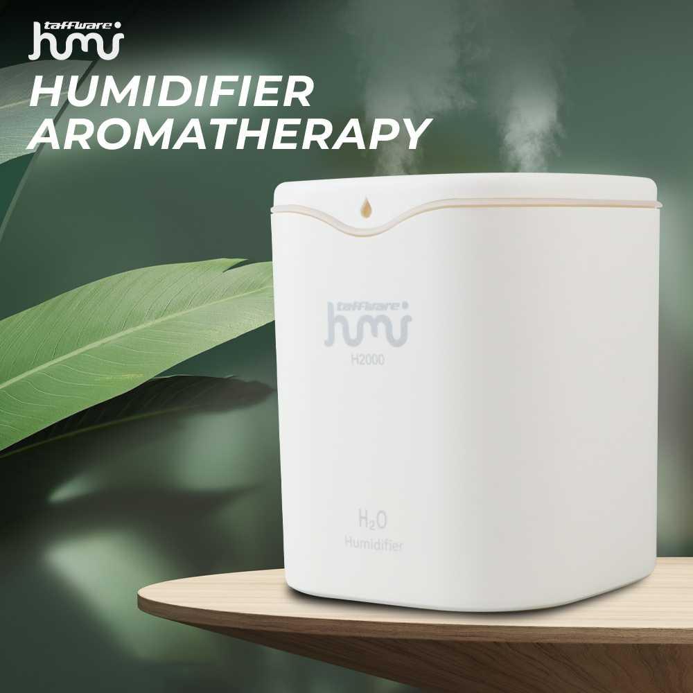 Taffware HUMI Air Humidifier Ultrasonic Aroma Diffuser Menjaga Kelembapan Ruangan, Tanpa Suara Berisik, Desain Modern