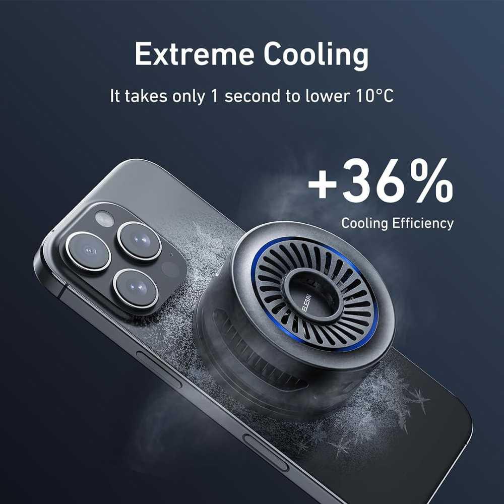 TELESIN Fan Cooler HP Gaming Wireless Charging Jaga Performa Ponsel Tetap Dingin, Main Nyaman Tanpa Bising