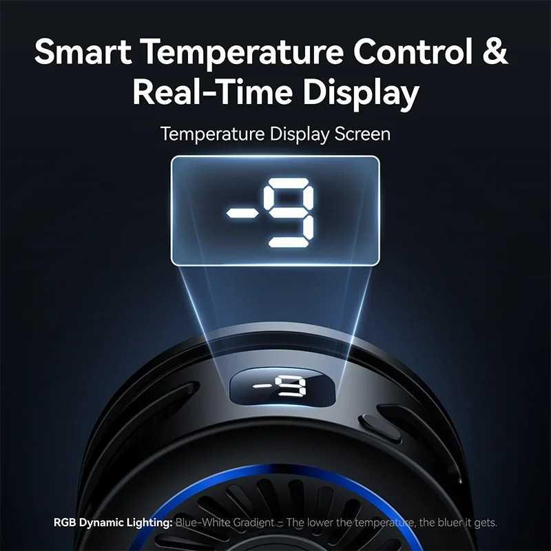 TELESIN Fan Cooler HP Gaming Wireless Charging Jaga Performa Ponsel Tetap Dingin, Main Nyaman Tanpa Bising