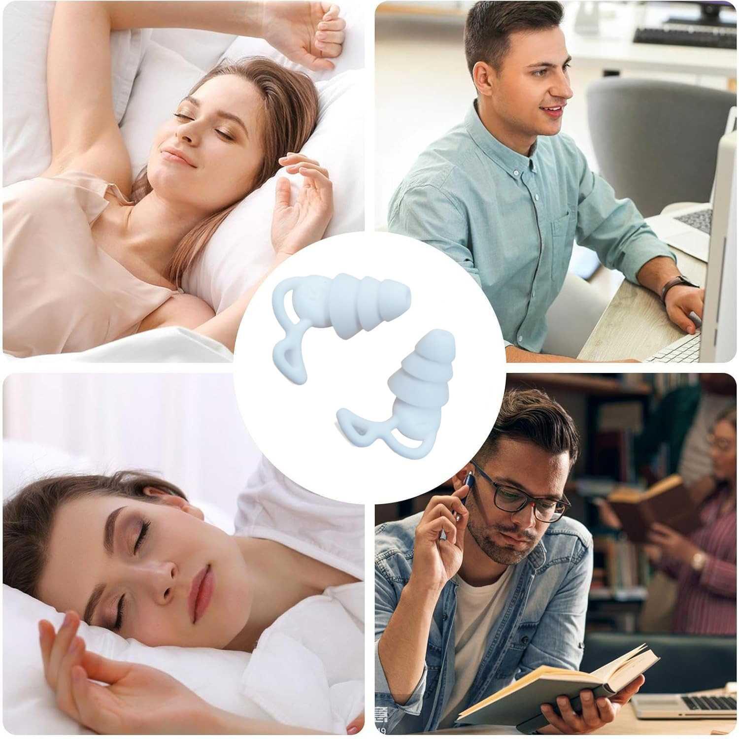 TaffSPORT Penutup Telinga Earplug Noise Reduction Perlindungan Telinga, Tidur Nyenyak Desain Ergonomis
