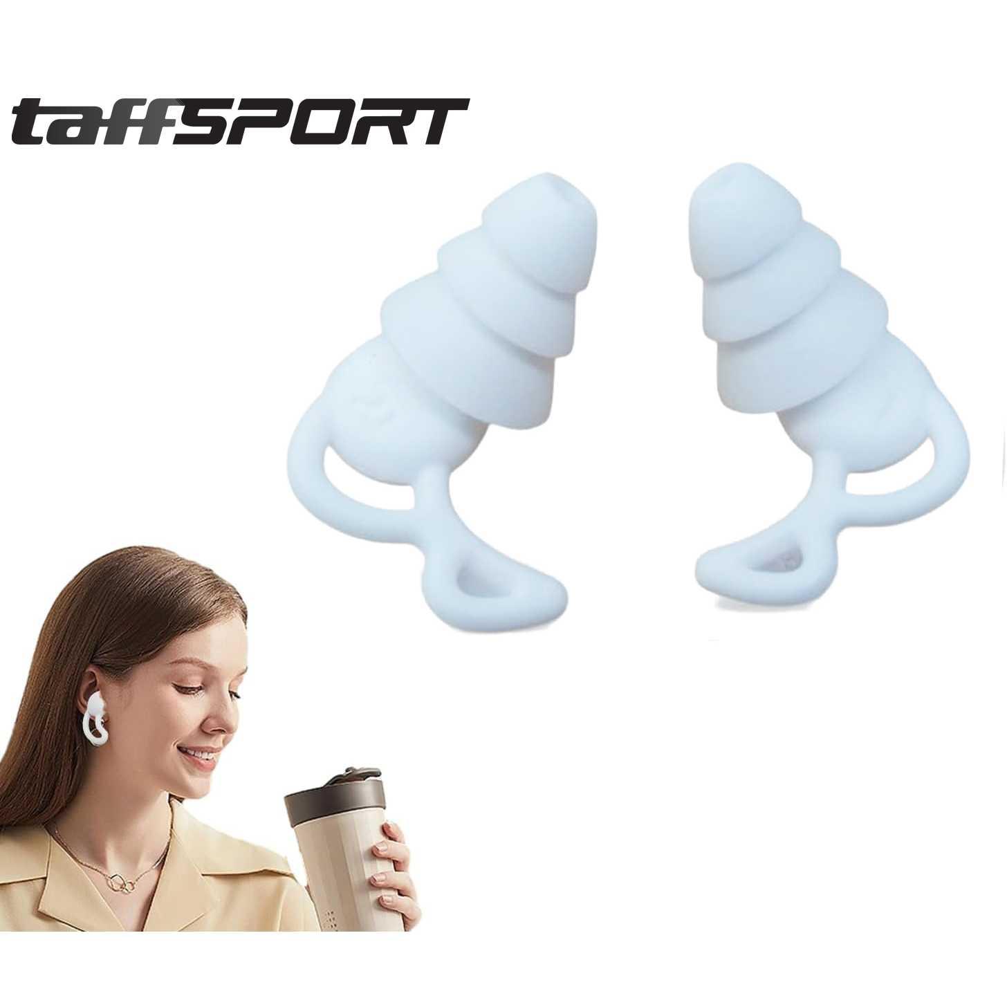 TaffSPORT Penutup Telinga Earplug Noise Reduction Perlindungan Telinga, Tidur Nyenyak Desain Ergonomis