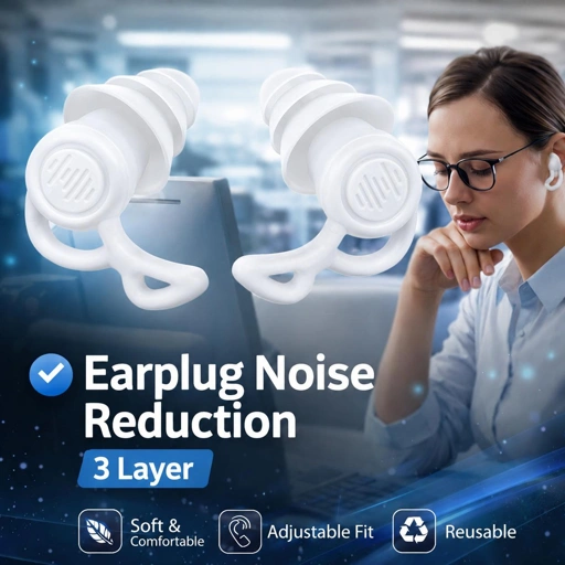TaffSPORT Penutup Telinga Earplug Noise Reduction Perlindungan Telinga, Tidur Nyenyak Desain Ergonomis
