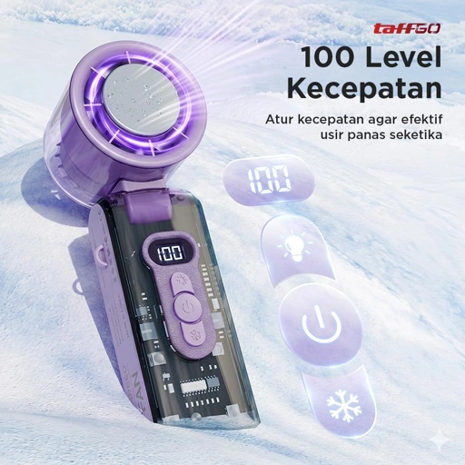 TaffGO Kipas Angin Portable Turbo Mini Cooling Fan Kesejukan Praktis di Mana Saja, Kapan Saja