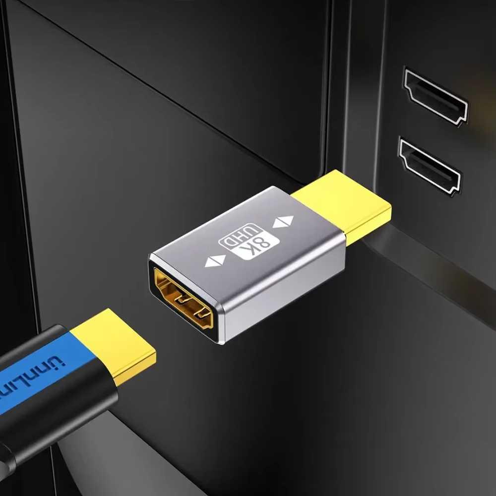 Nepy Konektor HDMI 8K Male to Female - Koneksi Tajam, Gambar Realistis, Aluminium
