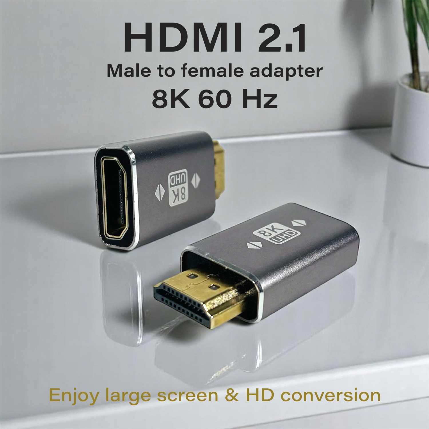 Nepy Konektor HDMI 8K Male to Female - Koneksi Tajam, Gambar Realistis, Aluminium