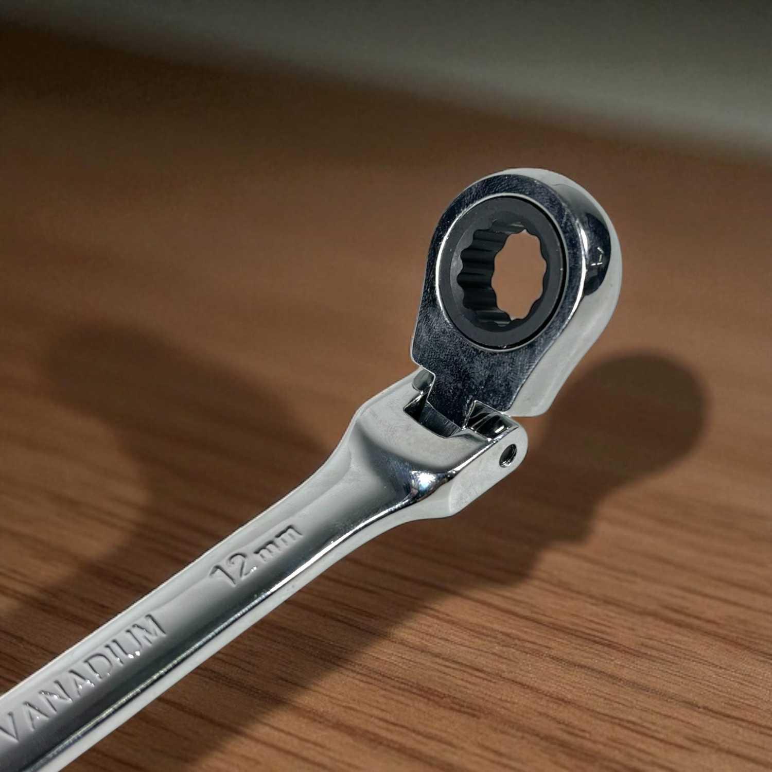OLOEY Kunci Pas Dual Head Combination Ratchet Wrench Flexible Memudahkan Pekerjaan Anda, Desain Fleksibel