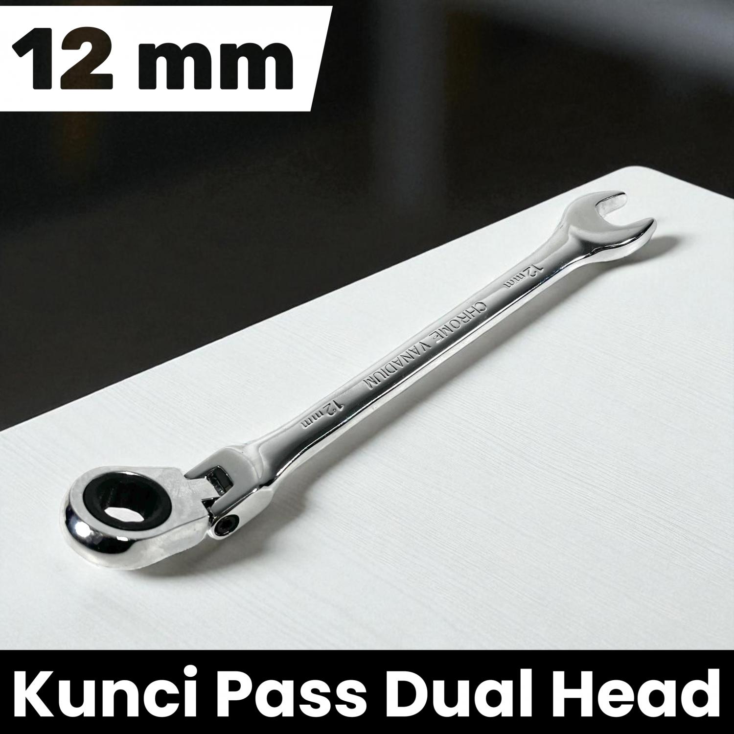 OLOEY Kunci Pas Dual Head Combination Ratchet Wrench Flexible Memudahkan Pekerjaan Anda, Desain Fleksibel
