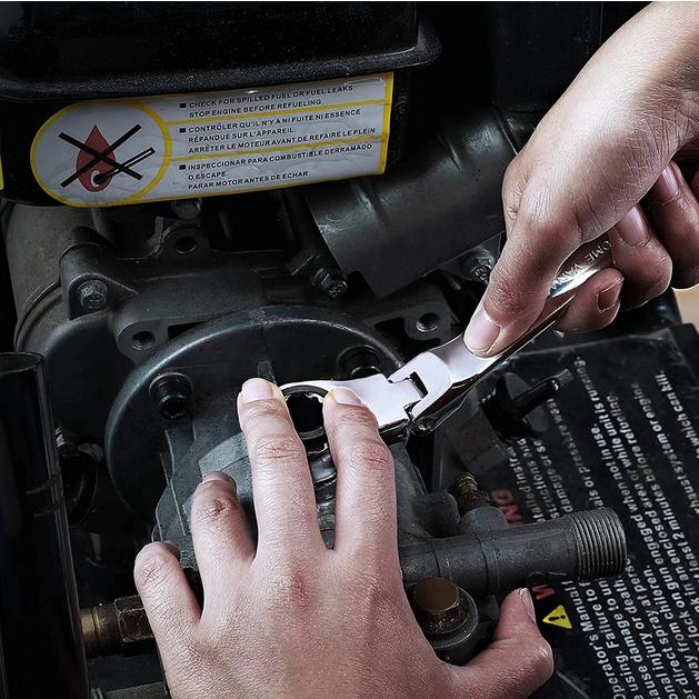 OLOEY Kunci Pas Dual Head Combination Ratchet Wrench Flexible Memudahkan Pekerjaan Anda, Desain Fleksibel