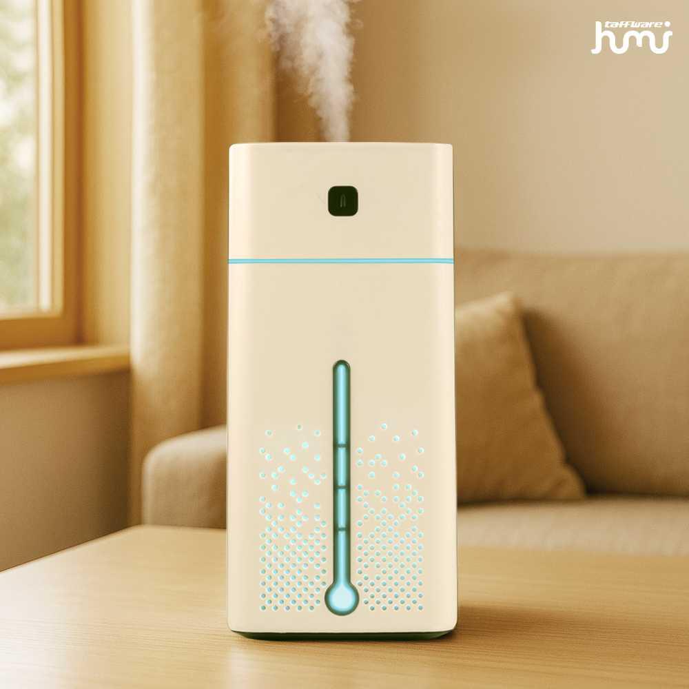 Taffware HUMI Air Humidifier Ultrasonic Aroma Diffuser Melembapkan Ruangan, Temani Tidur Malam Lampu LED