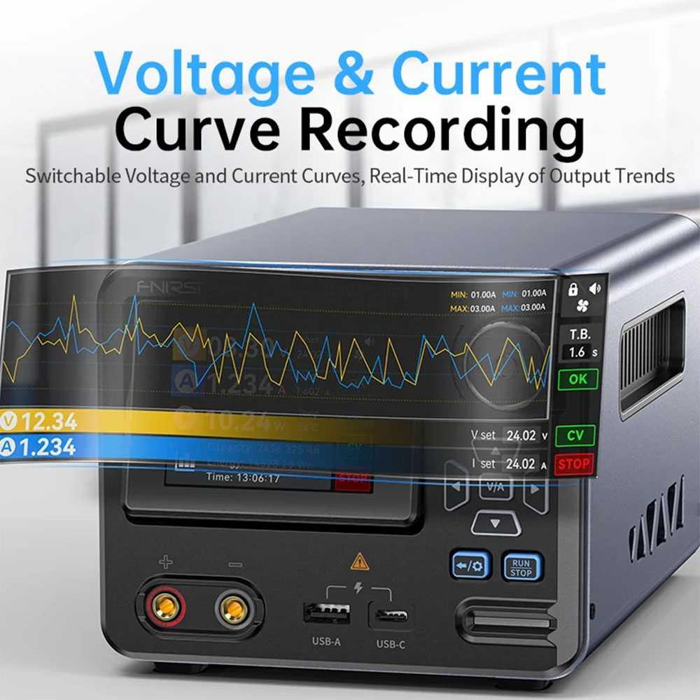 FNIRSI Power Supply CNC Adjustable 36V 8A Stabil & Efisien, Layar 2.8 Inch