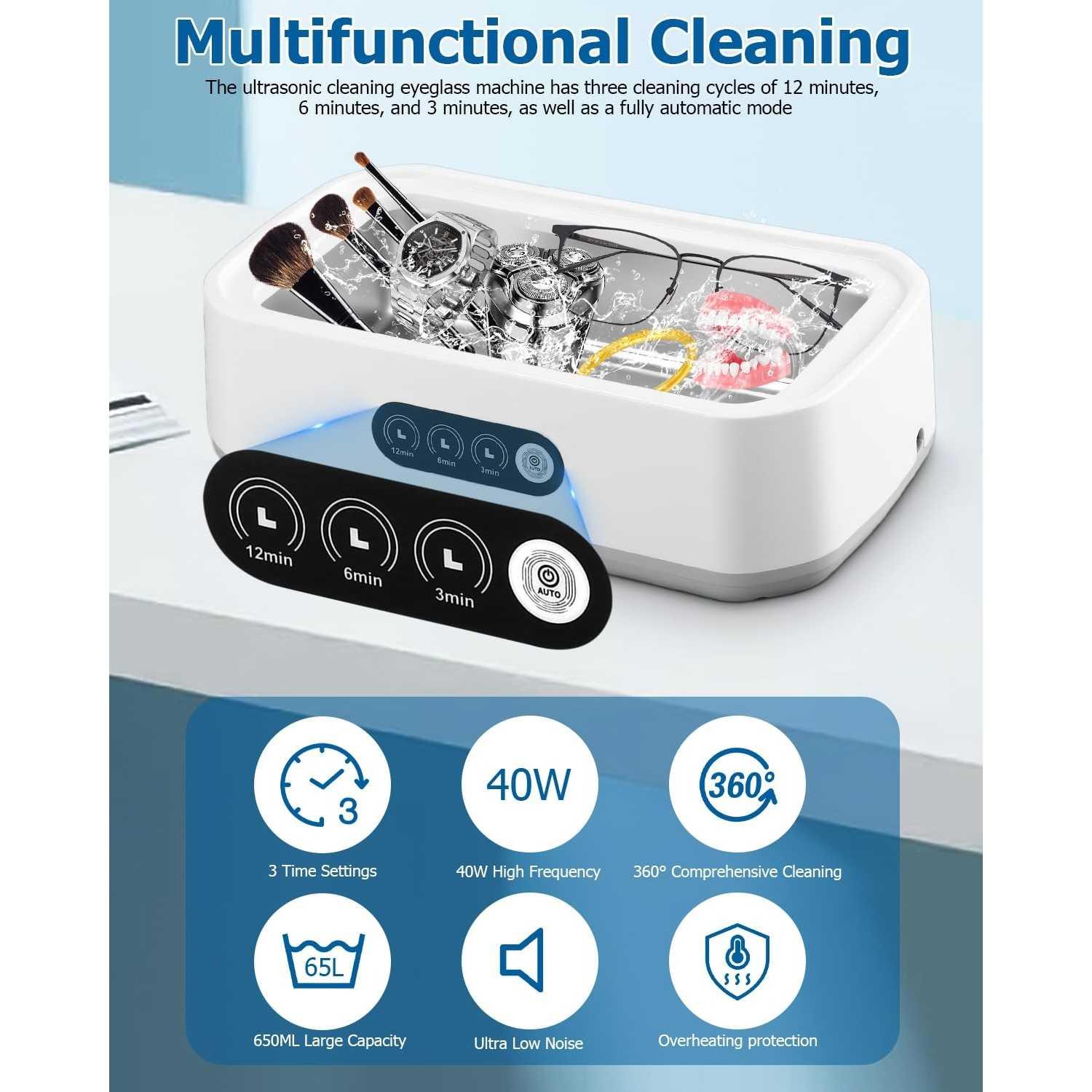 MOJOY Pembersih Kacamata Perhiasan Ultrasonic X81 - Bersih Maksimal, Praktis, Efisien