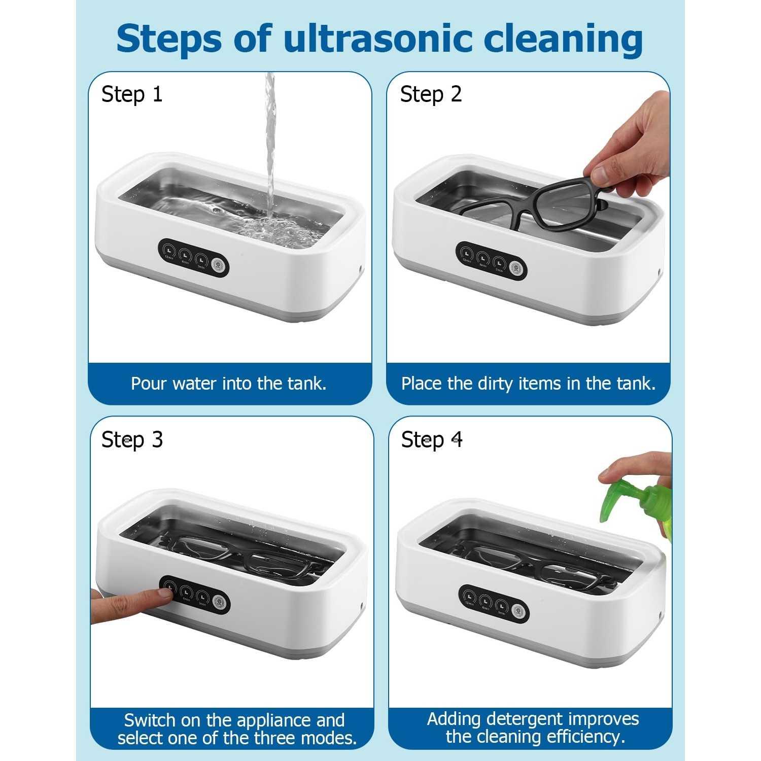 MOJOY Pembersih Kacamata Perhiasan Ultrasonic X81 - Bersih Maksimal, Praktis, Efisien