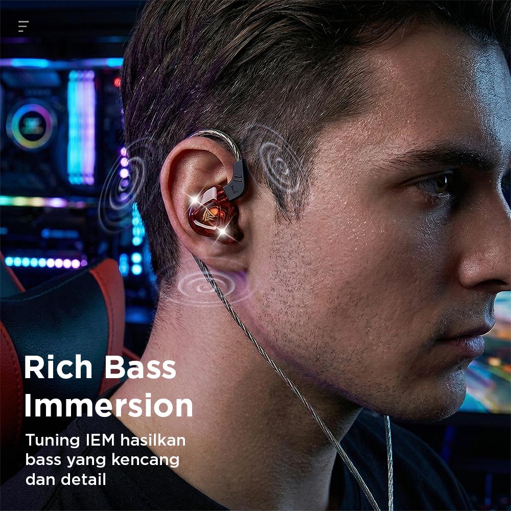 QKZ Wired Earphone IEM In Ear Monitor Dynamic HiFi Gaming Music Bass QKZ-AK6-DMX