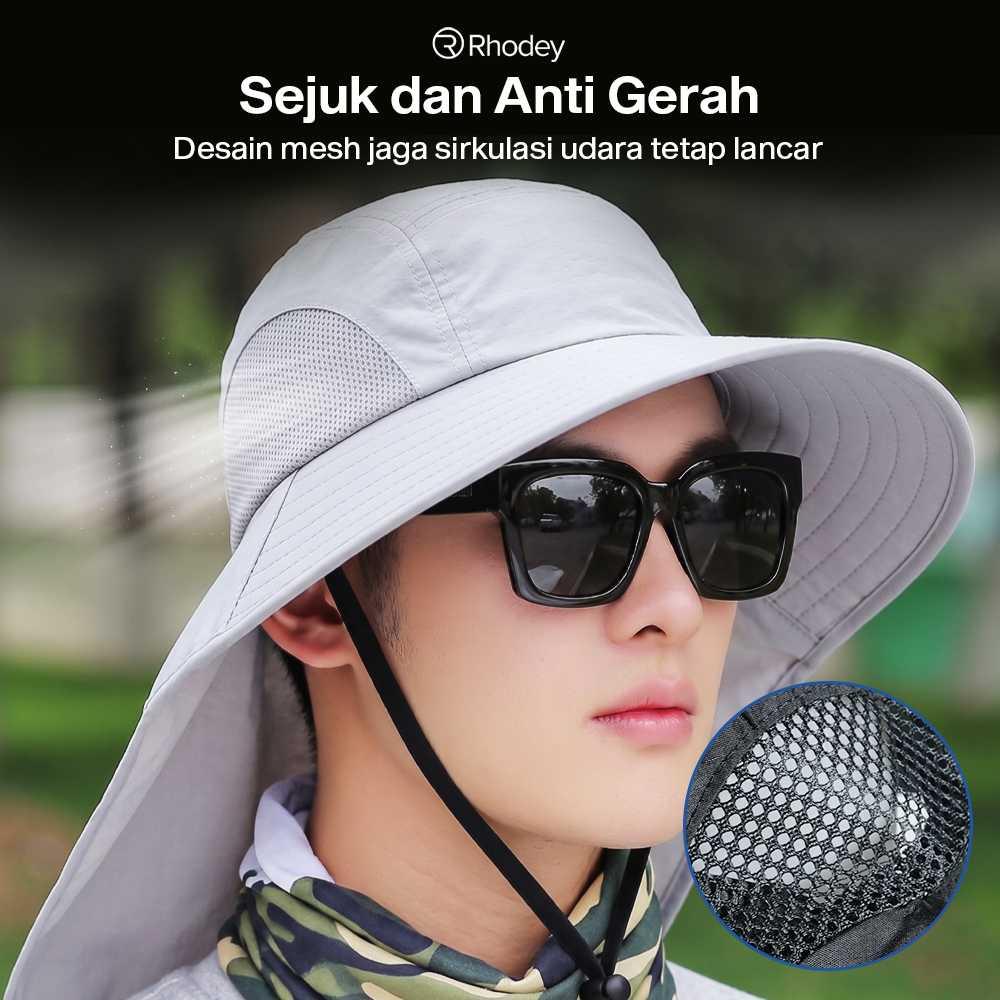 Rhodey Topi Rimba Hiking Outdoor Anti UV - Lindungi dari Panas, Nyaman Saat Aktivitas Outdoor, Desain Lebar, Waterproof