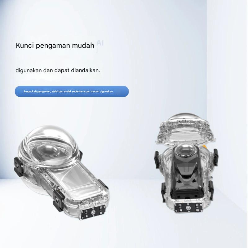 YAZE Underwater Waterproof Case Diving Invisible 50M for Insta360 X5 - Shell Kamera Tahan Air 50M, Lensa Ultra-Jelas, PC Anti