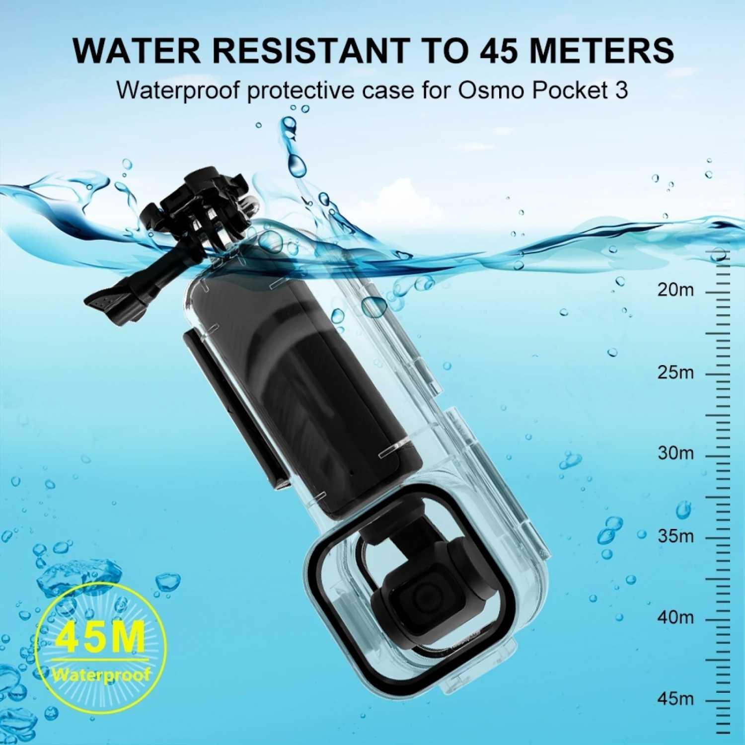 WERWIN Casing Anti Air Waterproof Camera Case 35M DJI Osmo Pocket 3 - Perlindungan Maksimal di Bawah Air, Jernih dan Ergonomis