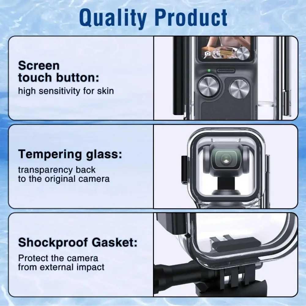 WERWIN Casing Anti Air Waterproof Camera Case 35M DJI Osmo Pocket 3 - Perlindungan Maksimal di Bawah Air, Jernih dan Ergonomis