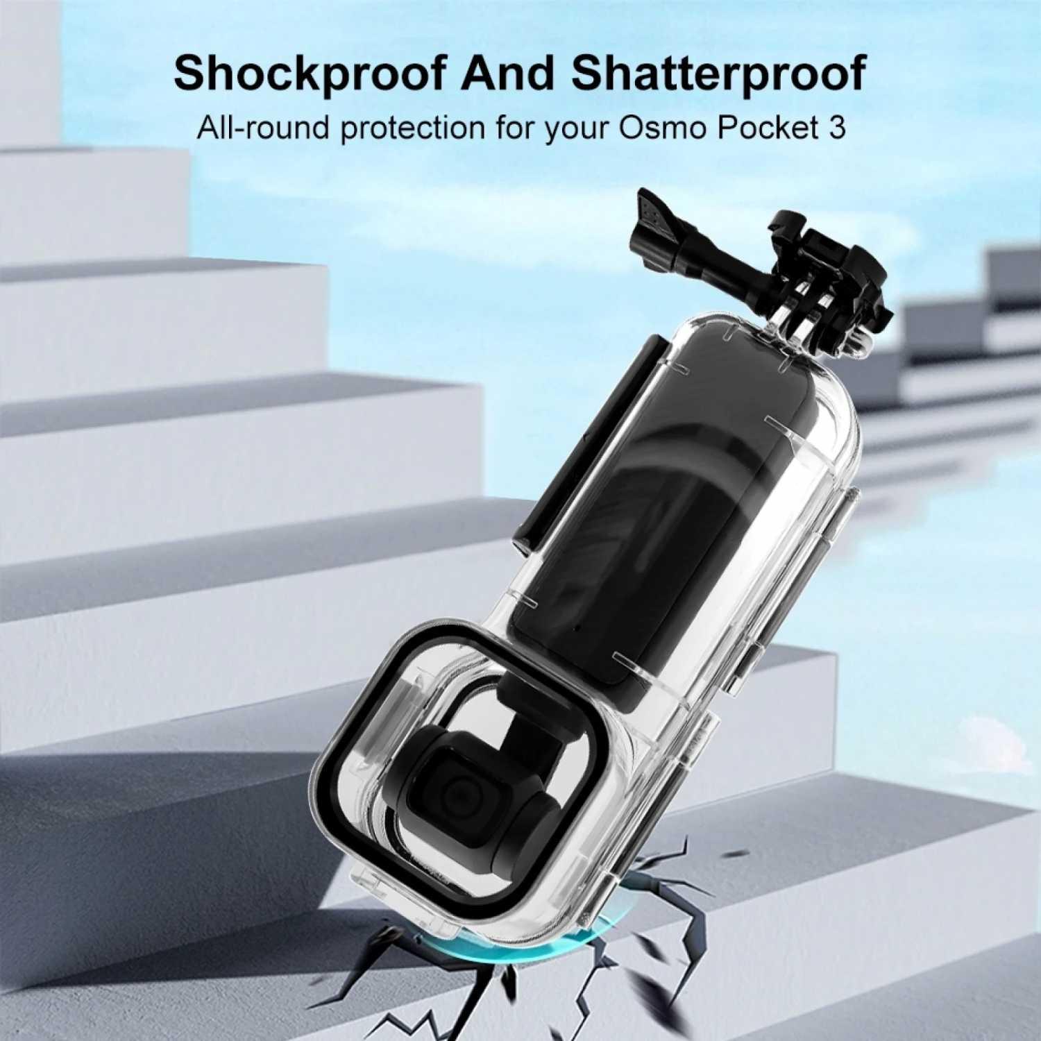 WERWIN Casing Anti Air Waterproof Camera Case 35M DJI Osmo Pocket 3 - Perlindungan Maksimal di Bawah Air, Jernih dan Ergonomis