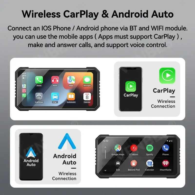 VENBES Head Unit Motor CarPlay - Pengalaman Berkendara Maksimal, Hiburan Beragam, Koneksi Stabil