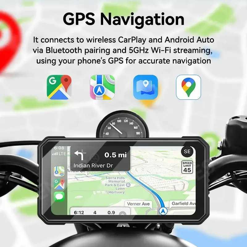 VENBES Head Unit Motor CarPlay - Pengalaman Berkendara Maksimal, Hiburan Beragam, Koneksi Stabil