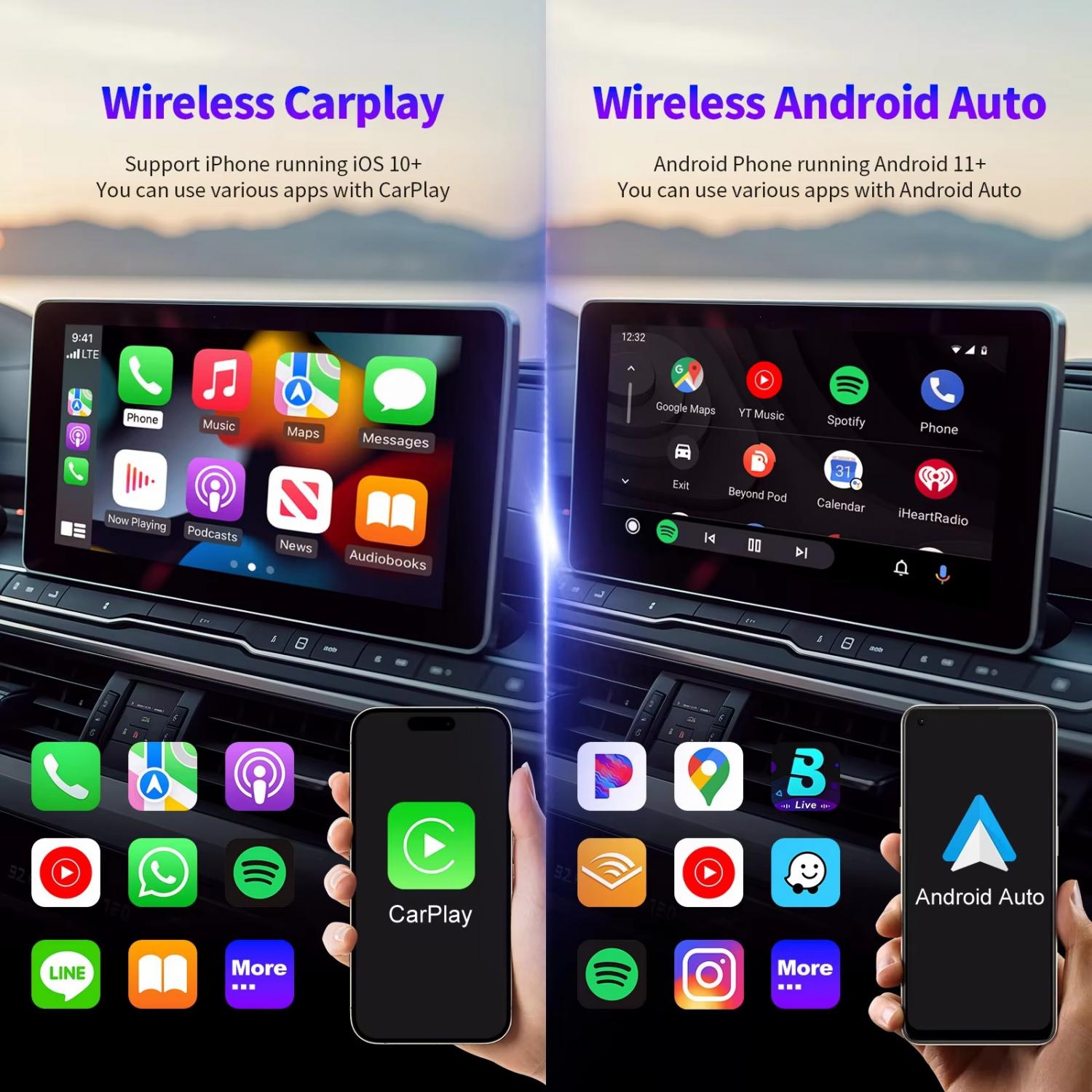 XUDA USB Dongle Wireless CarPlay Android 2in1 WiFi Dual Band - X6