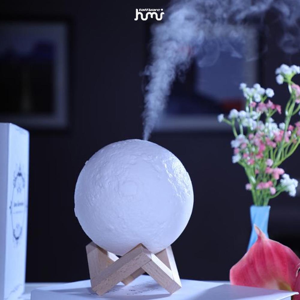 Taffware HUMI Air Humidifier Ultrasonic 3D Moon Menjaga Tidur Tenang dan Ruangan Sejuk, Dekorasi Unik