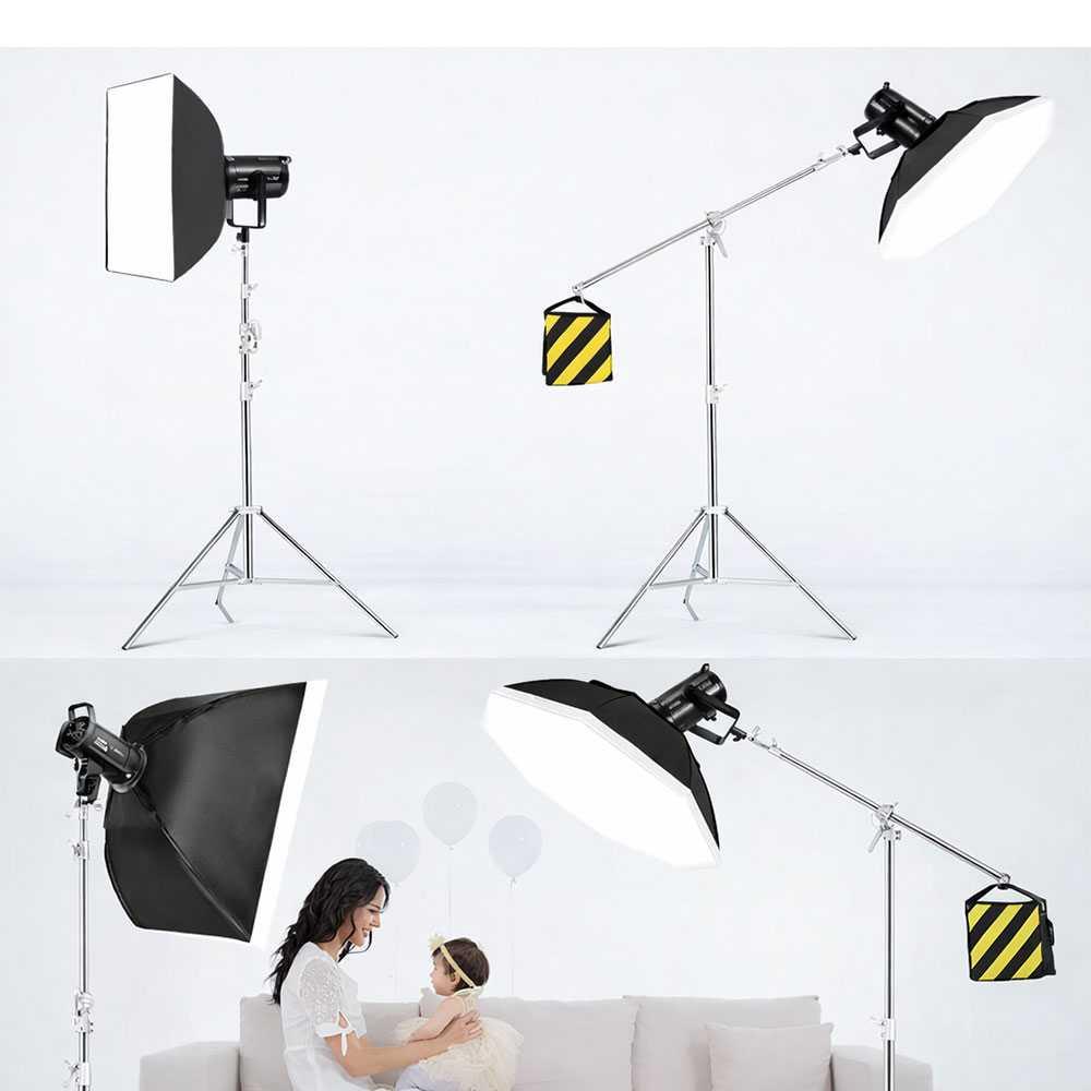 TaffSTUDIO Tripod Light Stand Studio with Boom Arm - Ideal for Professional Photography and Videography, Flexible Lighting Setup