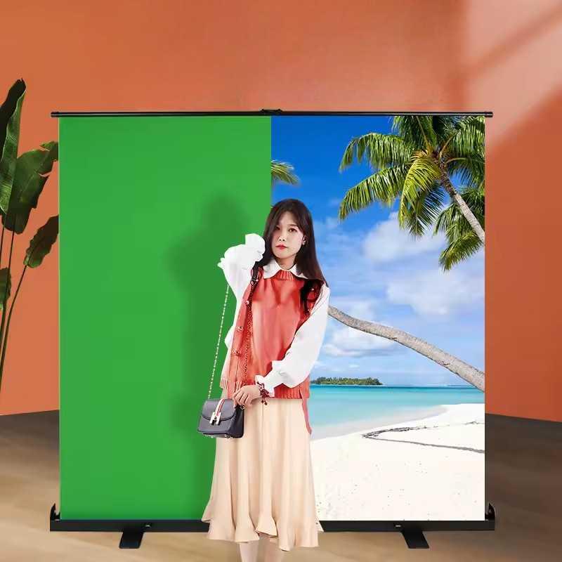 VISKEY Green Screen Retractable Foldable - Solusi Praktis untuk Foto & Video, Area Luas