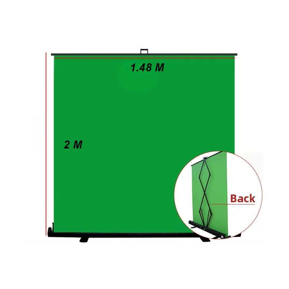 VISKEY Green Screen Retractable Foldable - Solusi Praktis untuk Foto & Video, Area Luas