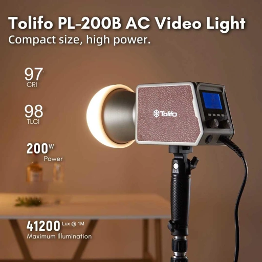 Tolifo Lampu Palm LED Mini Bowens - Cahaya Besar dan Fleksibel, Kontrol Mudah, Kepraktisan Tinggi