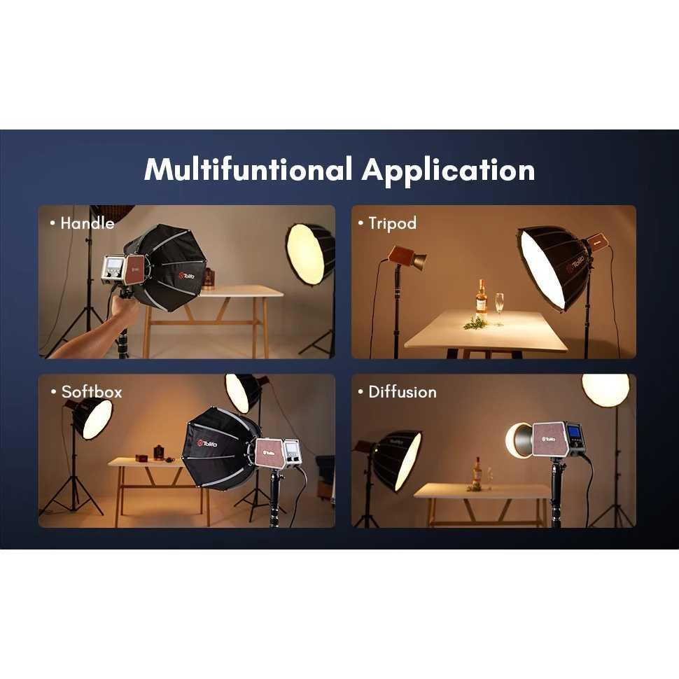 Tolifo Lampu Palm LED Mini Bowens - Cahaya Besar dan Fleksibel, Kontrol Mudah, Kepraktisan Tinggi