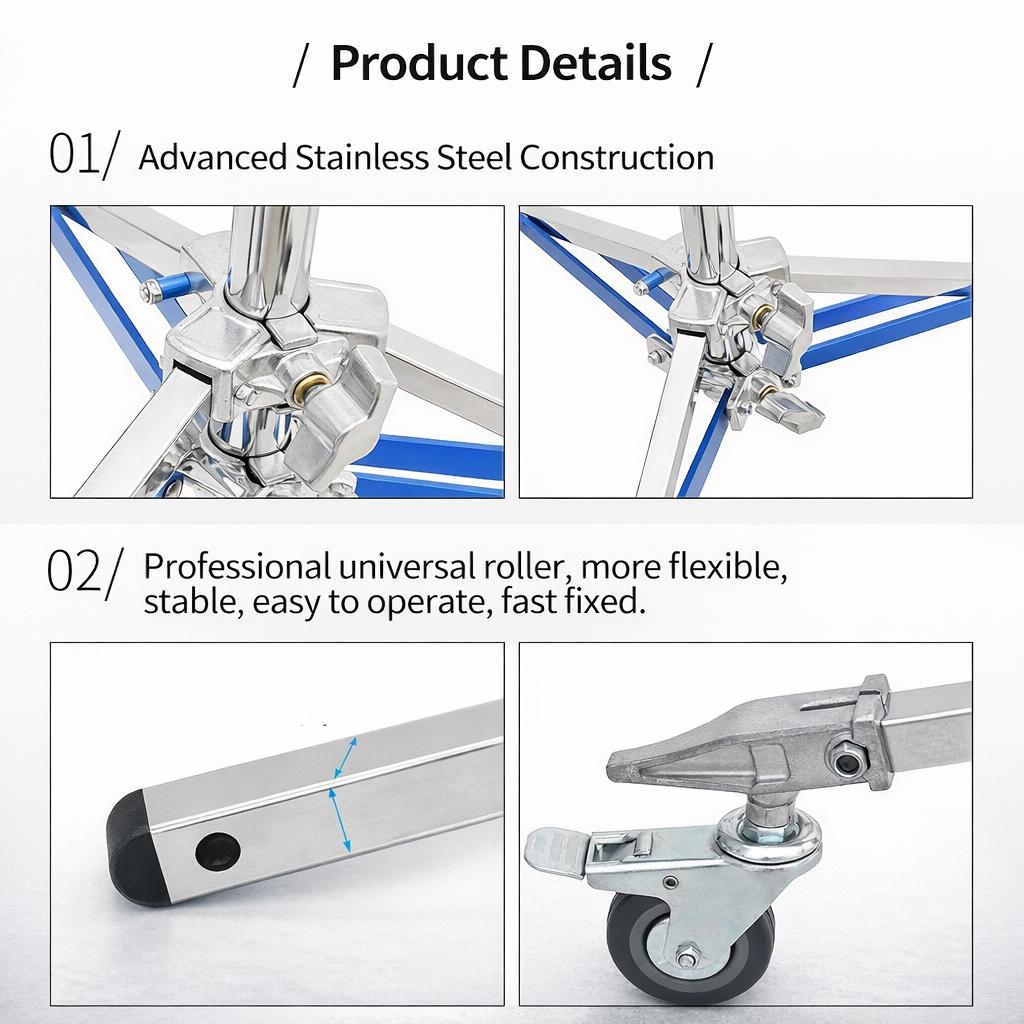 TaffSTUDIO Light Stand Tripod Studio 3.2M - Stabilitas Tinggi, Mobilitas Mudah, Ideal untuk Studio Besar