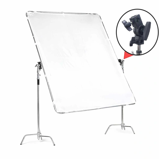 TaffSTUDIO Reflector Soft Light Screen Rotating 1.5x2M with Stand - D40