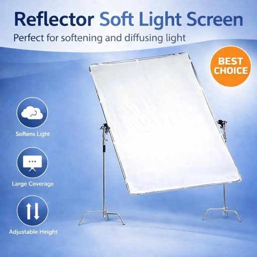 TaffSTUDIO Reflector Soft Light Screen Rotating 1.5x2M with Stand - D40