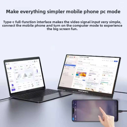 Taffware Portable Monitor Touchscreen 15.6 Inch IPS HD 1080P 60Hz - Tingkatkan Produktivitas dan Kenyamanan Kerja, Layar Nyaman dan Responsif
