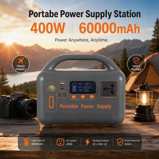 SUYIJIA Portable Power Supply Station 60000mAh - Daya Besar, Beragam Port, Layar Digital Informatif