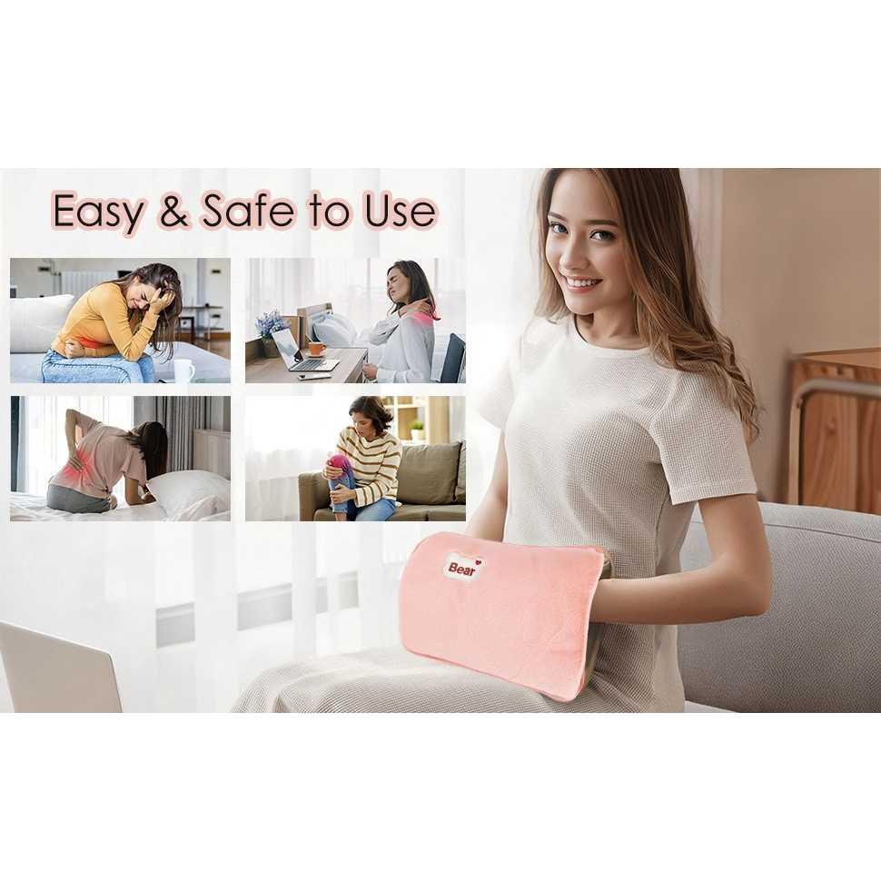 Bear Hot Water Bag Electric Warmer Pillow - Sensasi Hangat untuk Meredakan Pegal