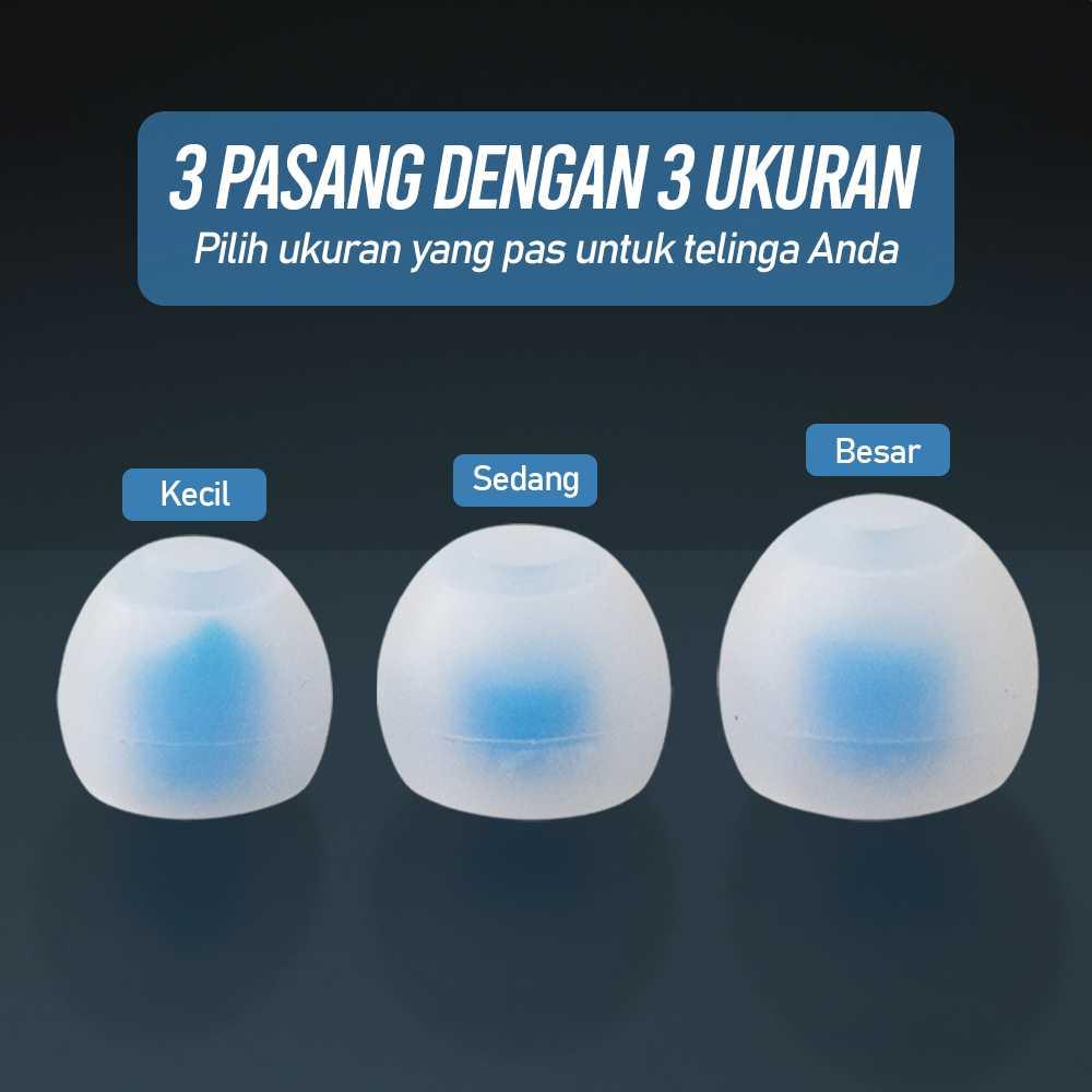 Universal Eartips Earbuds Silicone Gel Premium Tingkatkan Kenyamanan dan Kualitas Suara