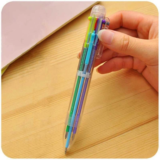 Bolpoin Pulpen 6 Warna Multicolor - Praktis untuk Sketsa dan Catatan, Ringan dan Efisien
