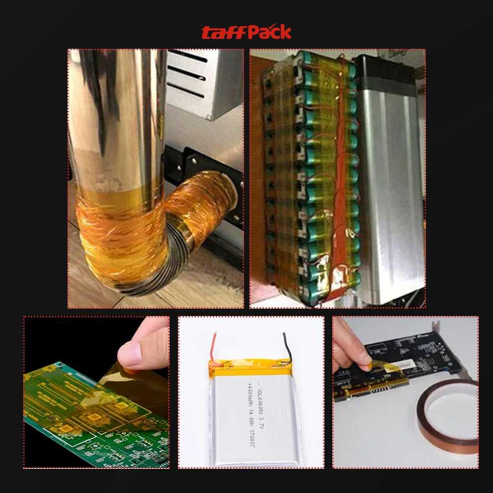 TaffPACK Lakban Heat Resistant Polyimide - Pelindung Elektronik Tahan Panas, Beragam Ukuran