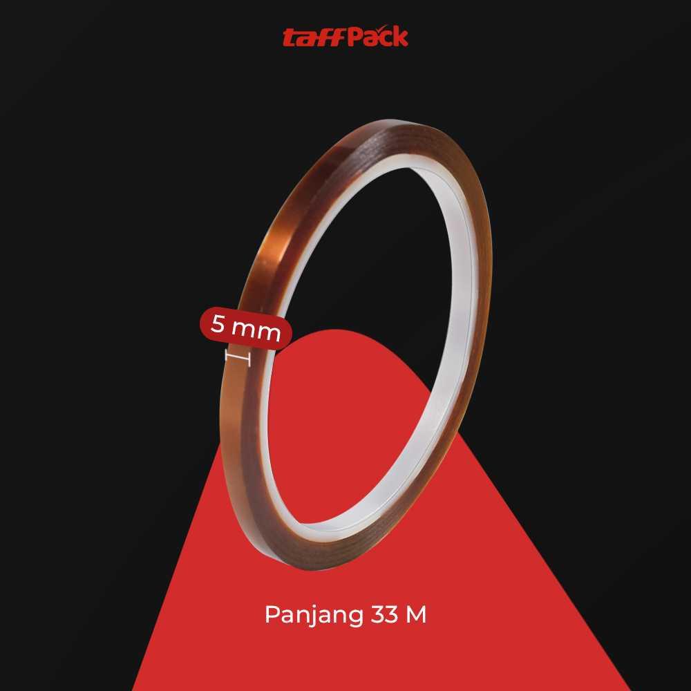 TaffPACK Lakban Heat Resistant Polyimide - Pelindung Elektronik Tahan Panas, Beragam Ukuran
