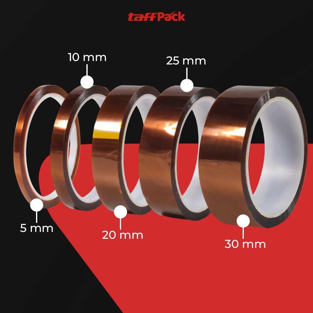 TaffPACK Lakban Heat Resistant Polyimide - Pelindung Elektronik Tahan Panas, Beragam Ukuran